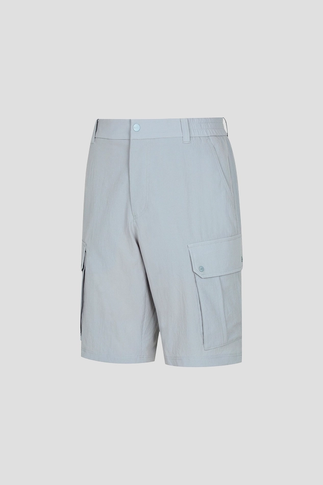 MEN TRAVEL BOOSTER AIR HOLE CARGO SHORT PANTS-GRAY