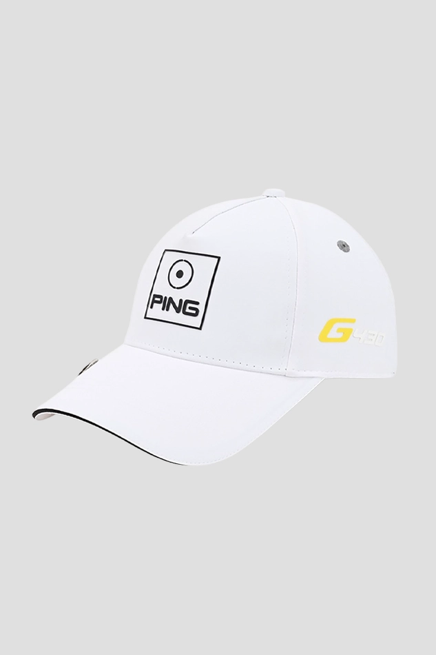 PING Classic Men Summer Golf Quick Drying Breathable Hat-WHITE