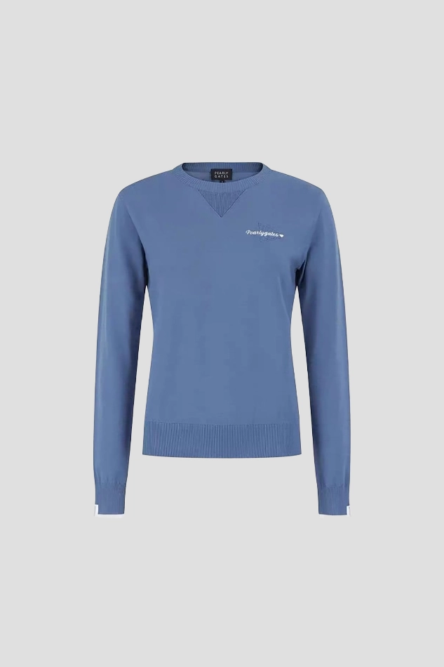 PEARLYGATES WOMENS HEART KNIT-BLUE