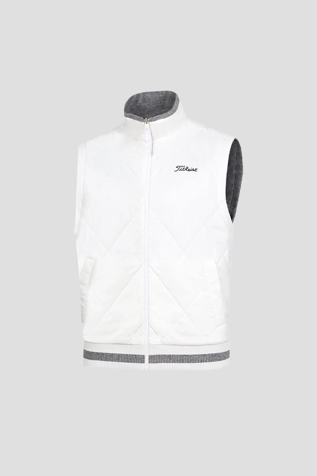 REVERSIBLE FULL ZIP VEST-GRAY