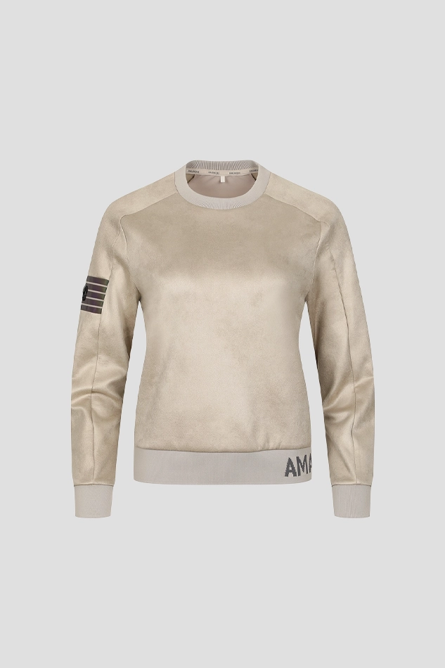 WOMEN GHOST SMOG HIVE SWEAT SHIRT-KHAKI