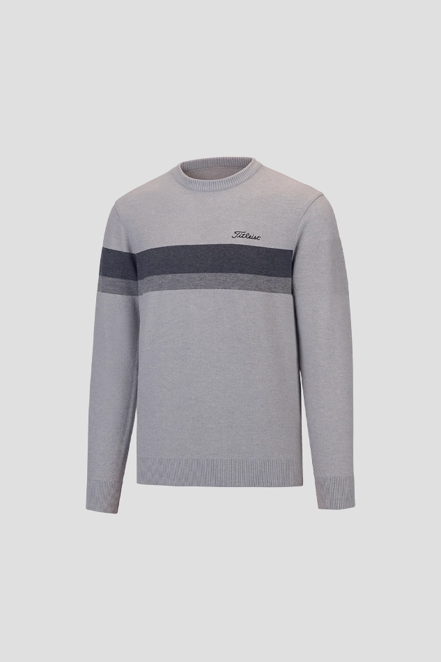 BLOCKING ROUND KNIT-GRAY