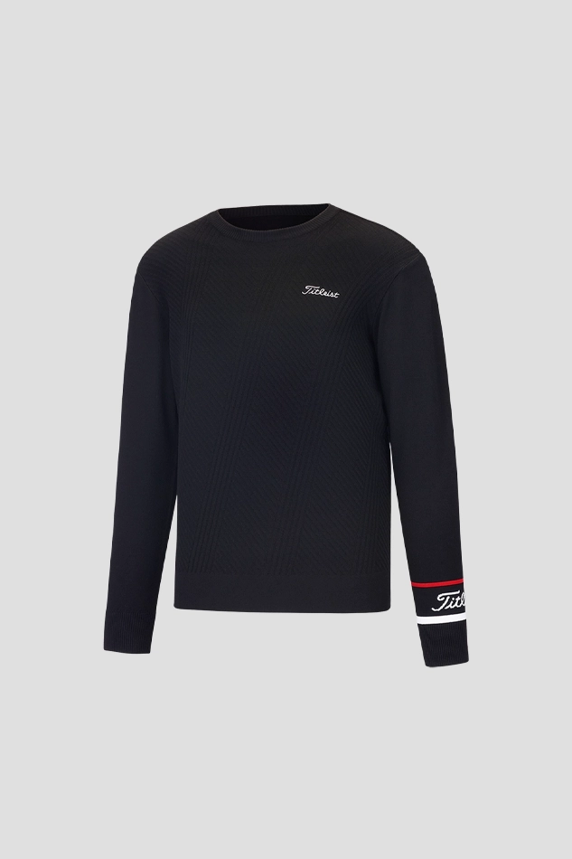 ROUND PULLOVER SWEATER-BLACK