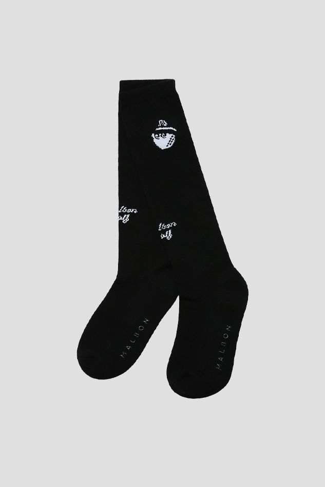 BUCKET POINT KNEE SOCKS CREAM WOMAN-BLACK