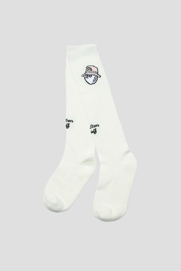 BUCKET POINT KNEE SOCKS CREAM WOMAN-BEIGE