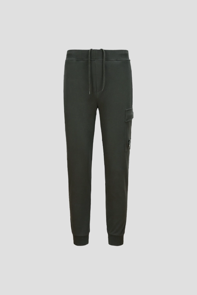 DIAGONAL RAISED FLEECE LENS SWEATPANTS-GREEN