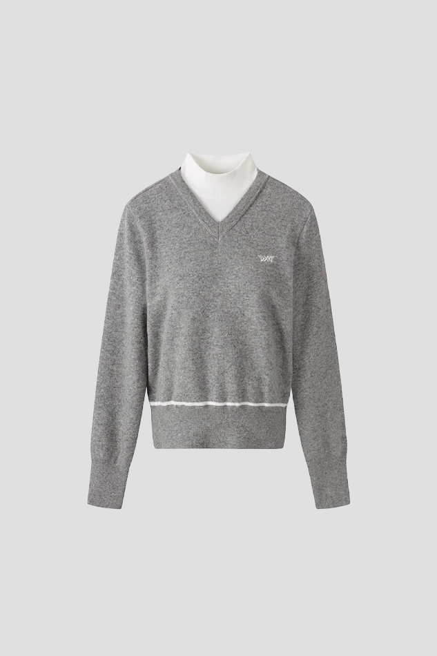 WOMEN WINTER WINDPROOF COLOR POINT SWEATER-GRAY