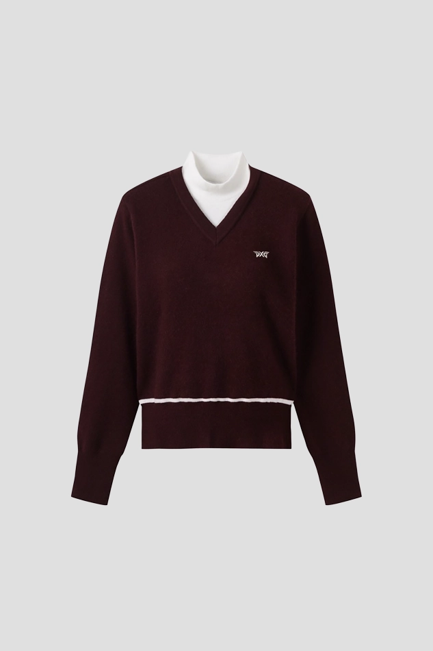 WOMEN WINTER WINDPROOF COLOR POINT SWEATER-RED