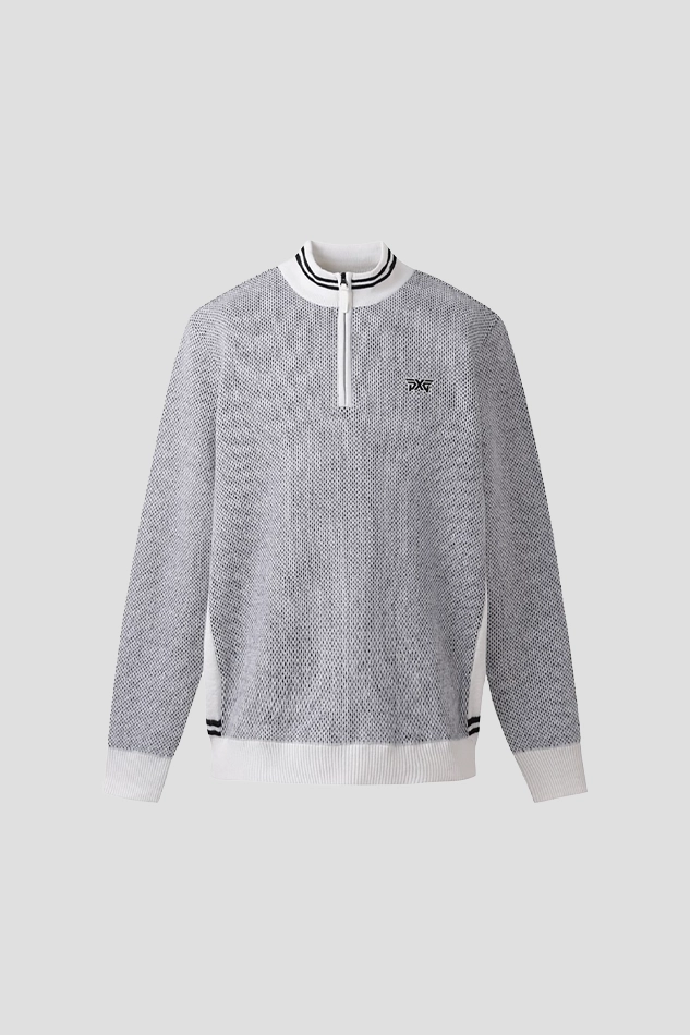 WINTER HALF ZIP UP WINDPROOF SWEATER-GRAY