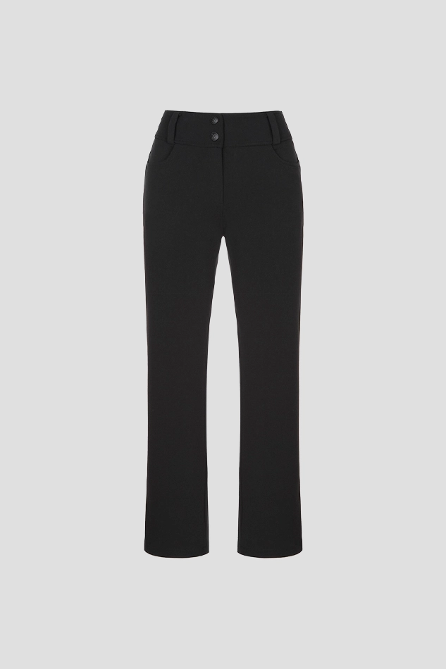 SIDE LOGO SEMI BOOTCUT PANT WOMEN-BLACK