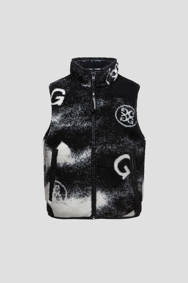 REVERSIBLE DOWN VEST-BLACK