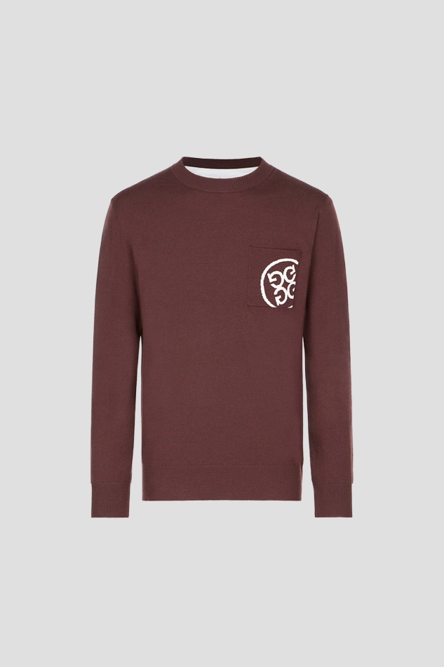 WINDPROOF ROUNDNECK SWEATER MEN-WINE