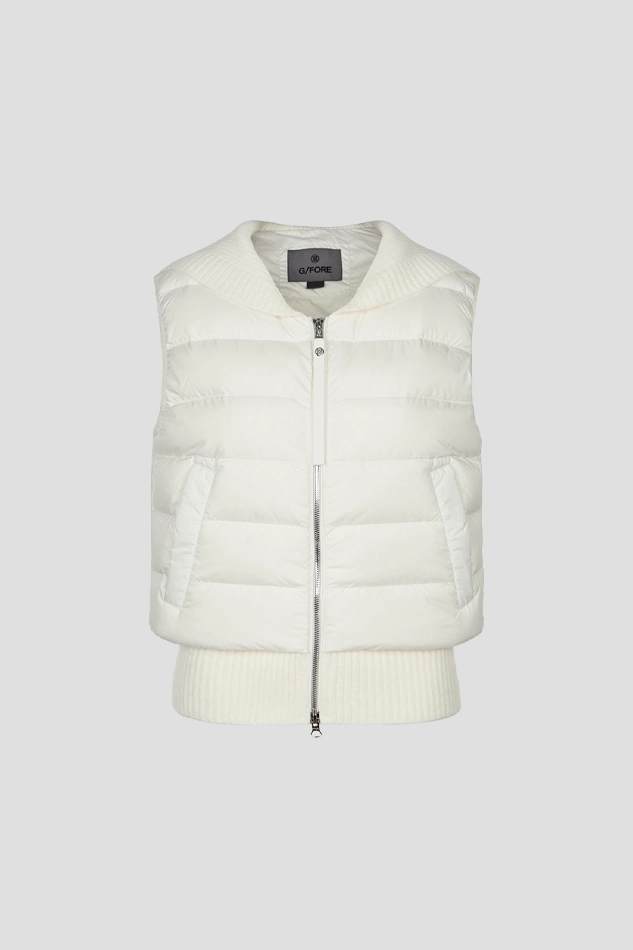 DOWN VEST WOMEN-WHITE
