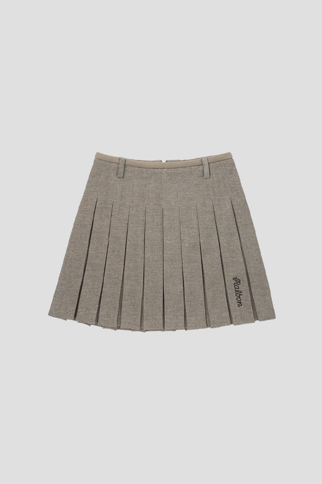 TR ACCORDION SKIRT-BEIGE