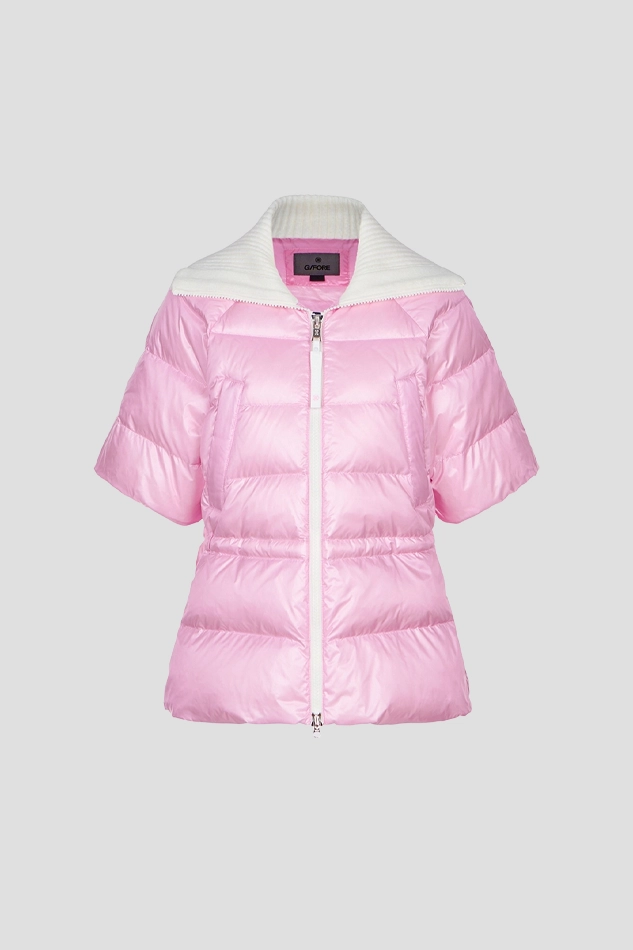 HALF SLEEVES DOWN JACKET WOMEN-PINK