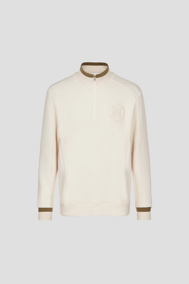 BOUCLÉ HALFZIP MEN-LVORY