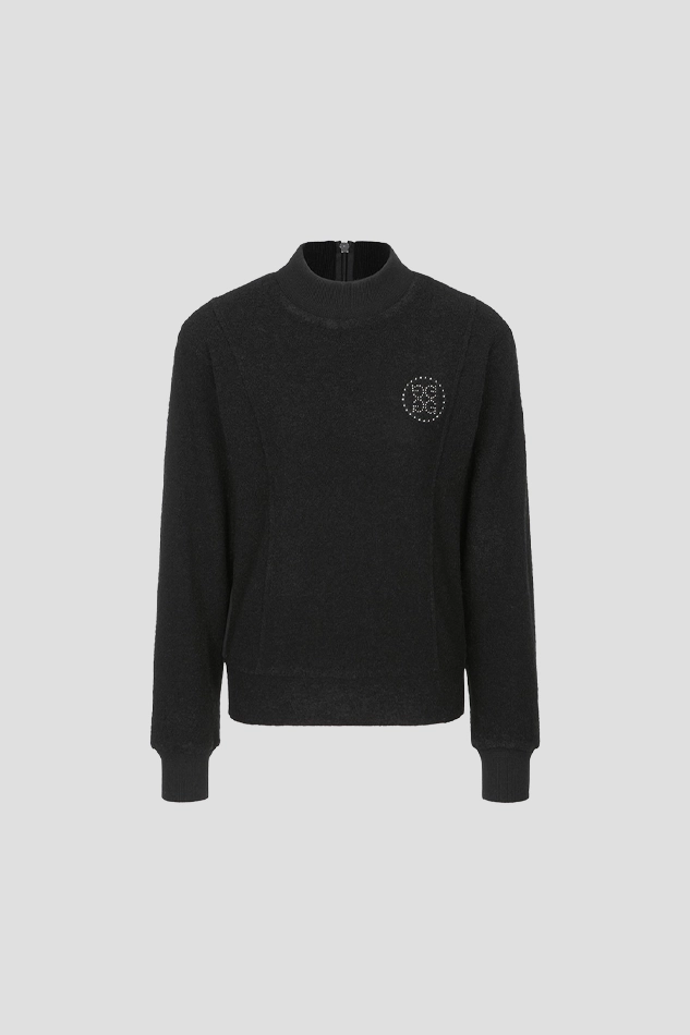 BOUCLÉ CREWNECK WOMEN-BLACK