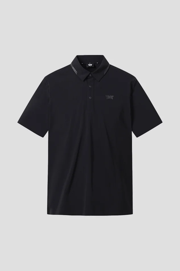 SUMMER LINE POINT PERFORATED COLLAR SHORT-SLEEVE