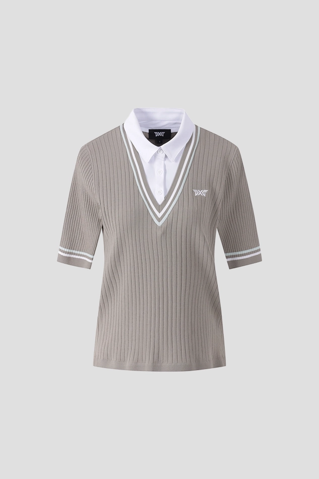 WOMENS SUMMER NEW SILHOUETTE SHORT SLEEVE SWEATER-BEIGE
