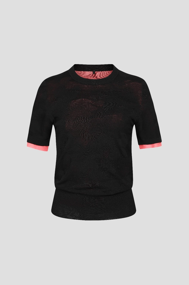 WOMEN ALEX CAMO 2-LAYERED SWEATER-BLACK
