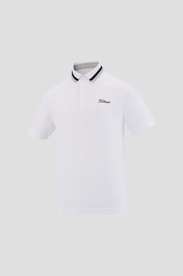 CONTRAST COLLAR SHIRT-WHITE