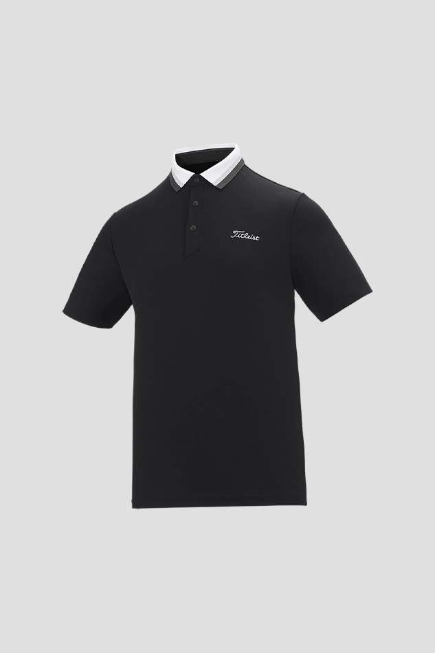 CONTRAST COLLAR SHIRT-BLACK