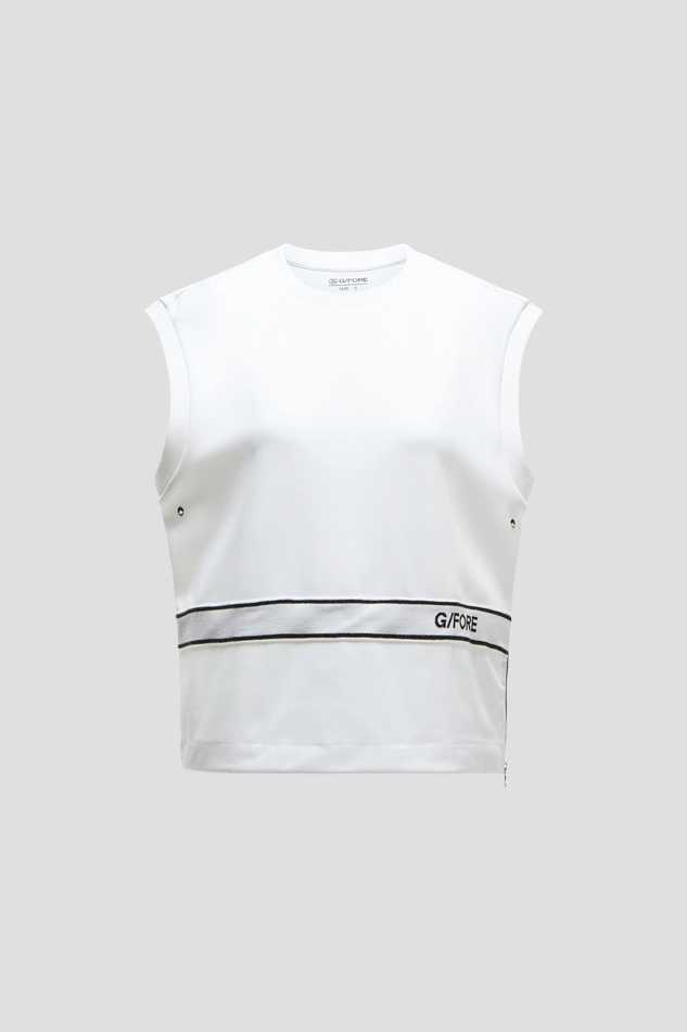 WOVEN HYBRID VEST WOMEN-WHITE