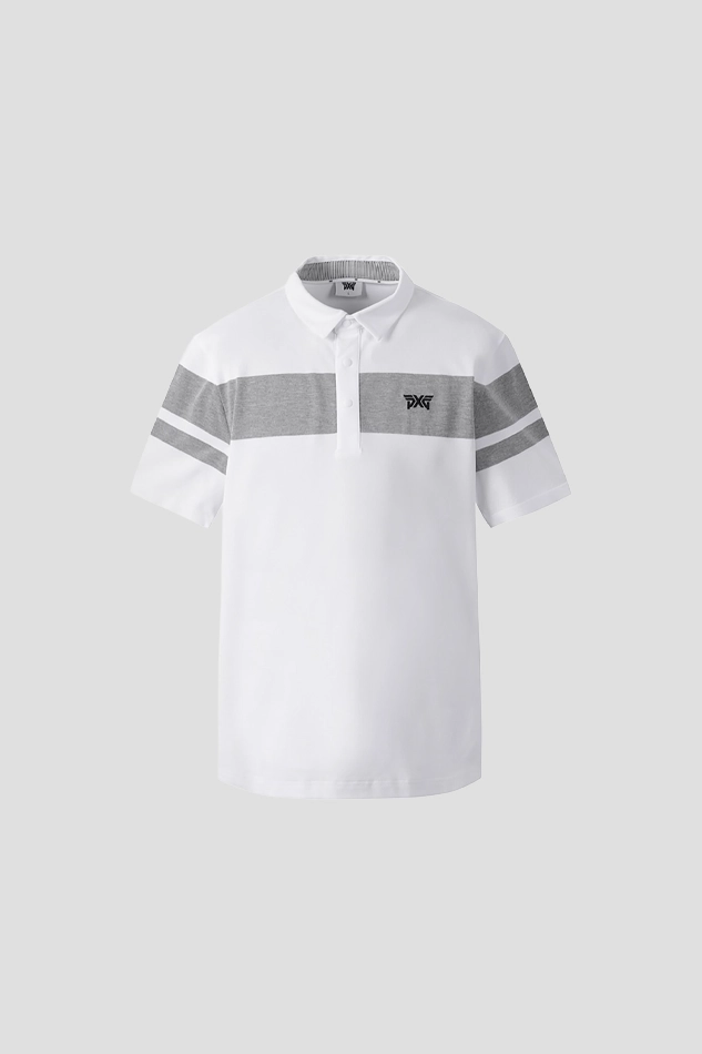 SUMMER KNIT HYBRID COLLAR SHORT-SLEEVE-WHITE