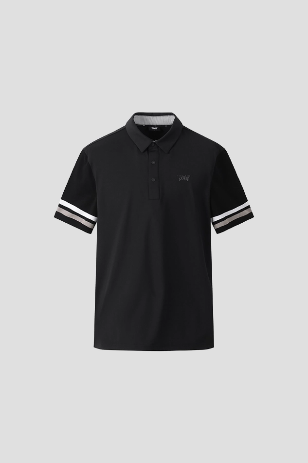 SUMMER KNITTED SLEEVE COLLAR SHORT-SLEEVE-BLACK