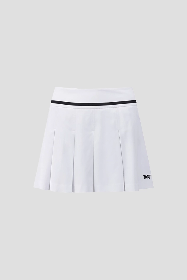 WOMENS SUMMER VENTILATION PLEATED SKIRT-WHITE