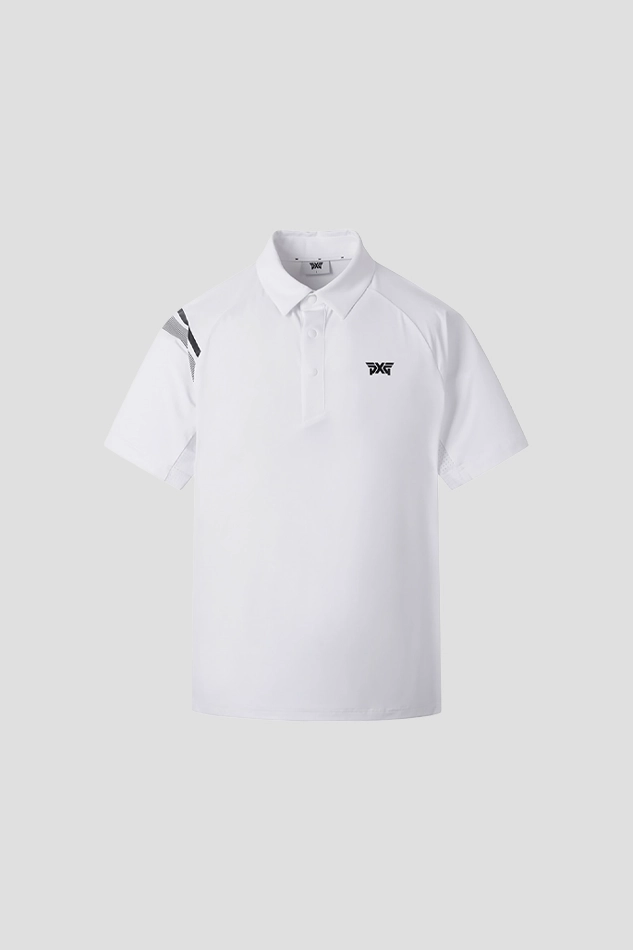 SUMMER SHOULDER POINT PERFORATED COLLAR SHORT-SLEEVE-WHITE