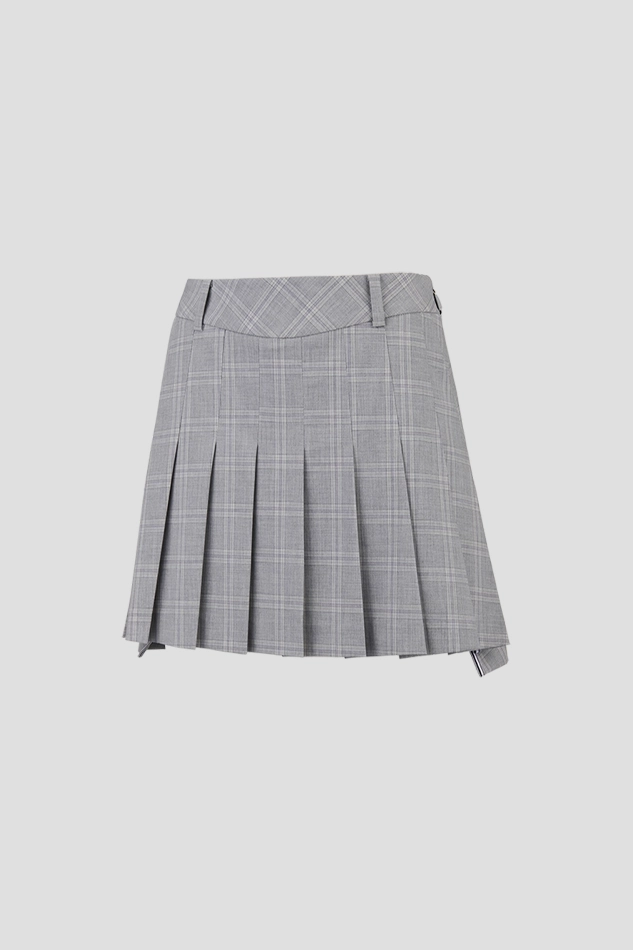 BASIC PLEATED SKORTS-GRAY