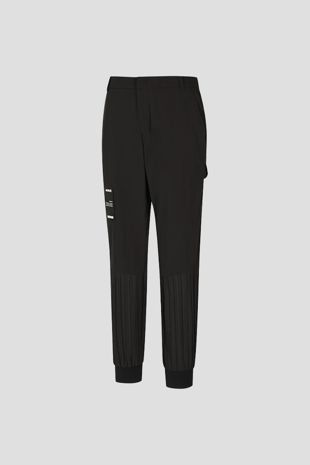 MEN 3D TECH BUILIDING PLEATS JOGGER PANTS-BLACK
