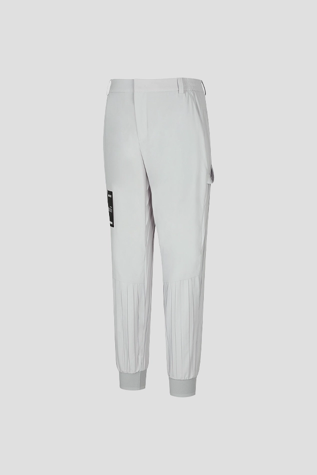 MEN 3D TECH BUILIDING PLEATS JOGGER PANTS-GRAY