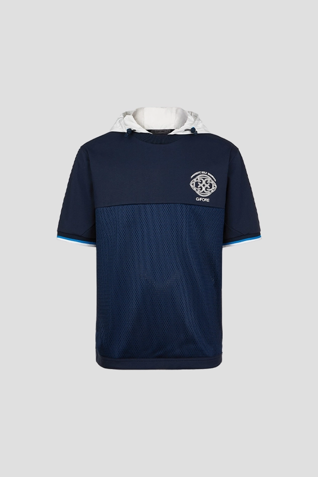 HALFSLEEVES HOODIE MEN-BLUE