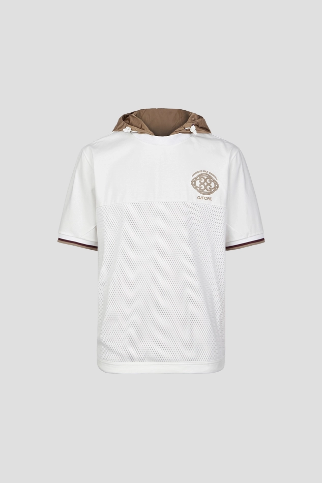 HALFSLEEVES HOODIE MEN-WHITE