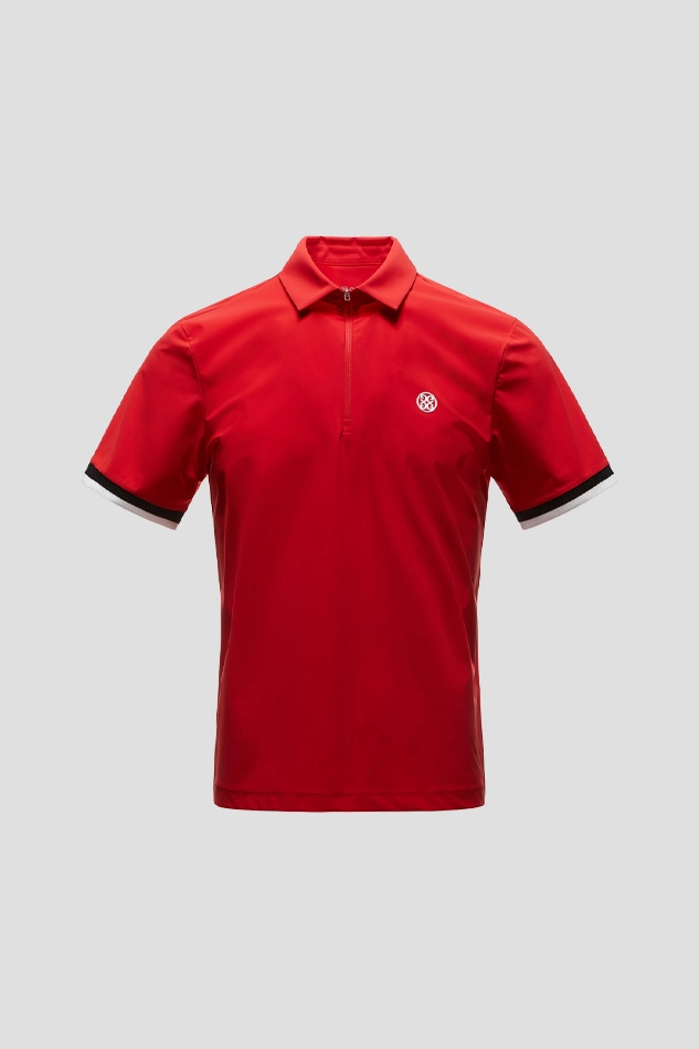 HALF ZIP UP POLO MEN-RED