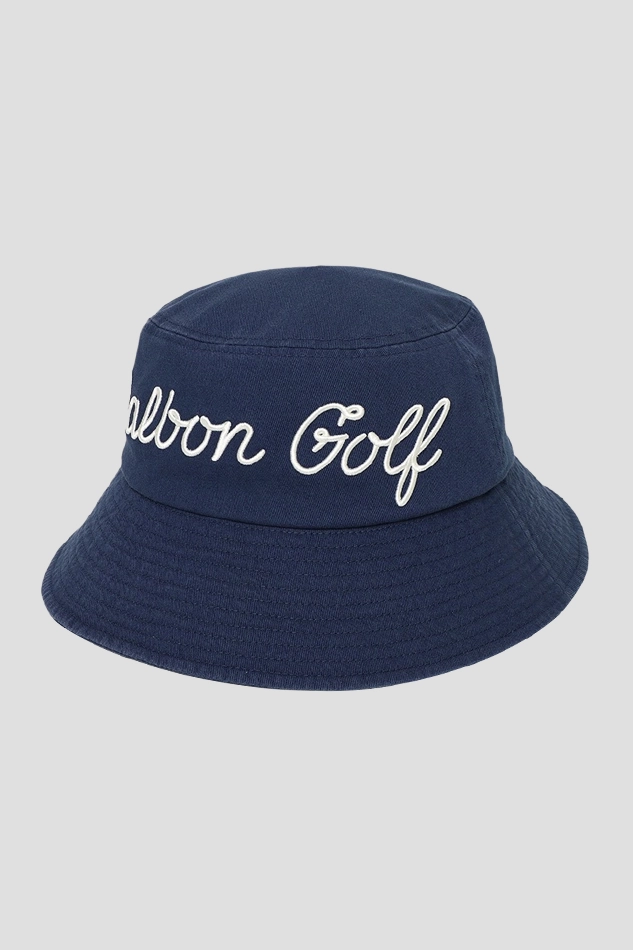 BASIC LETTERING BUCKET HAT-BLUE
