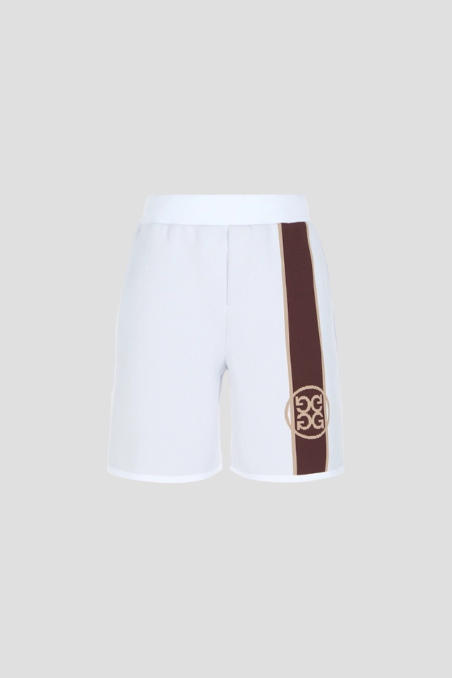 COLOURBLOCK KNIT SHORTS MEN-WHITE