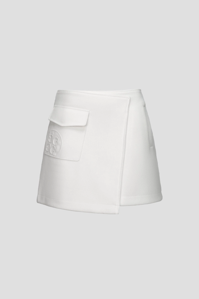 WOOL SKIRT WOMEN-WHITE