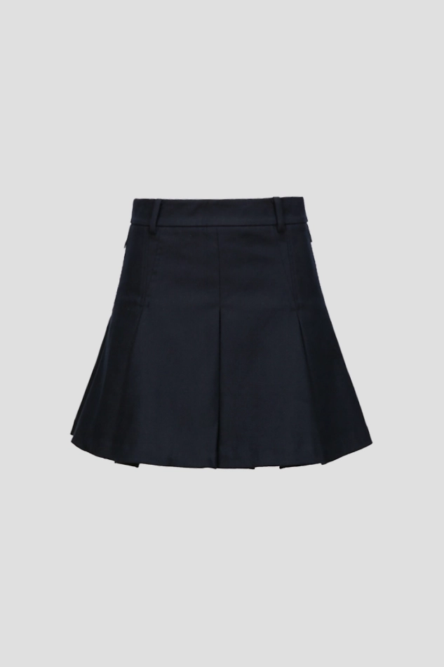 WOOL BLENDED SKIRT WOMEN-BLUE