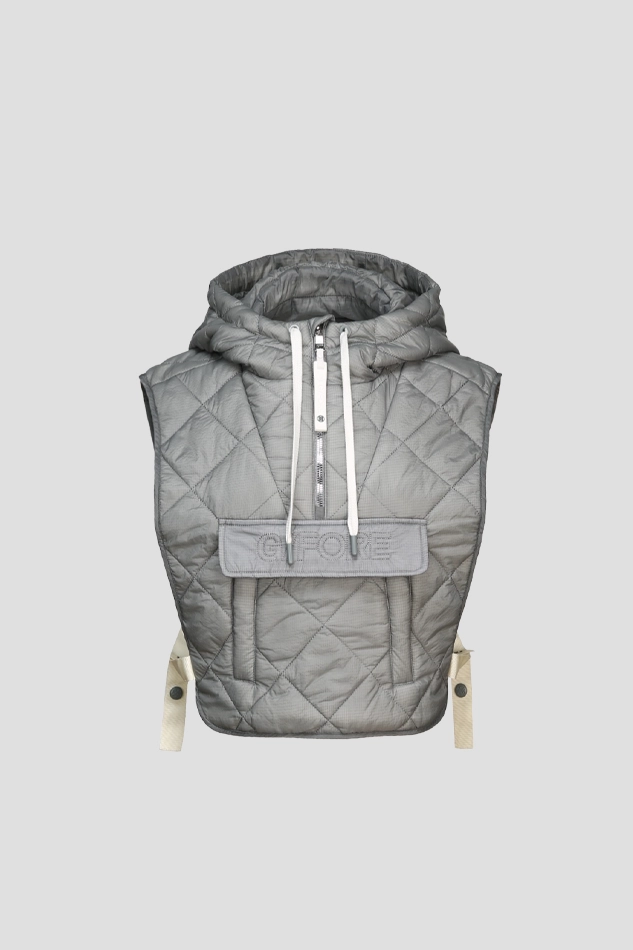 QUILTED VEST WOMEN-GRAY