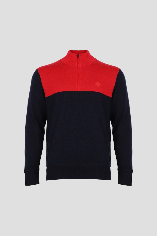 J.LINDEBERG MEN’S JEFF WINDBREAKER HALF-ZIP KNIT-NAVY