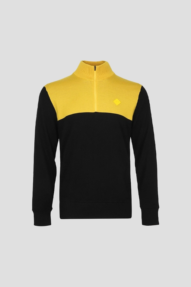 J.LINDEBERG MEN’S JEFF WINDBREAKER HALF-ZIP KNIT-BLACK
