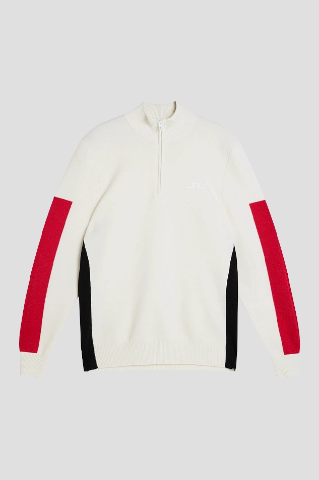 J.LINDEBERG MEN’S CLYDE KNIT SWEATER-WHITE