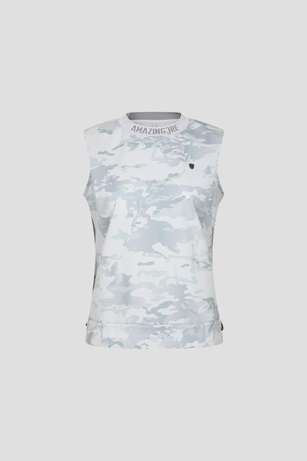 WOMEN AIR CIRCUIT CAMO SLEEVELESS T SHIRT-LIGHTGRAY