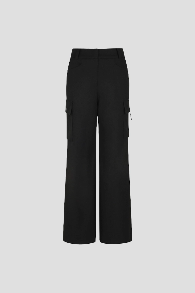 WOMEN AM1 TACTIAL HOLDER WIDE PANTS-BLACK