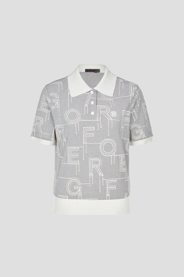GRAPHIC POLO WOMEN-GRAY