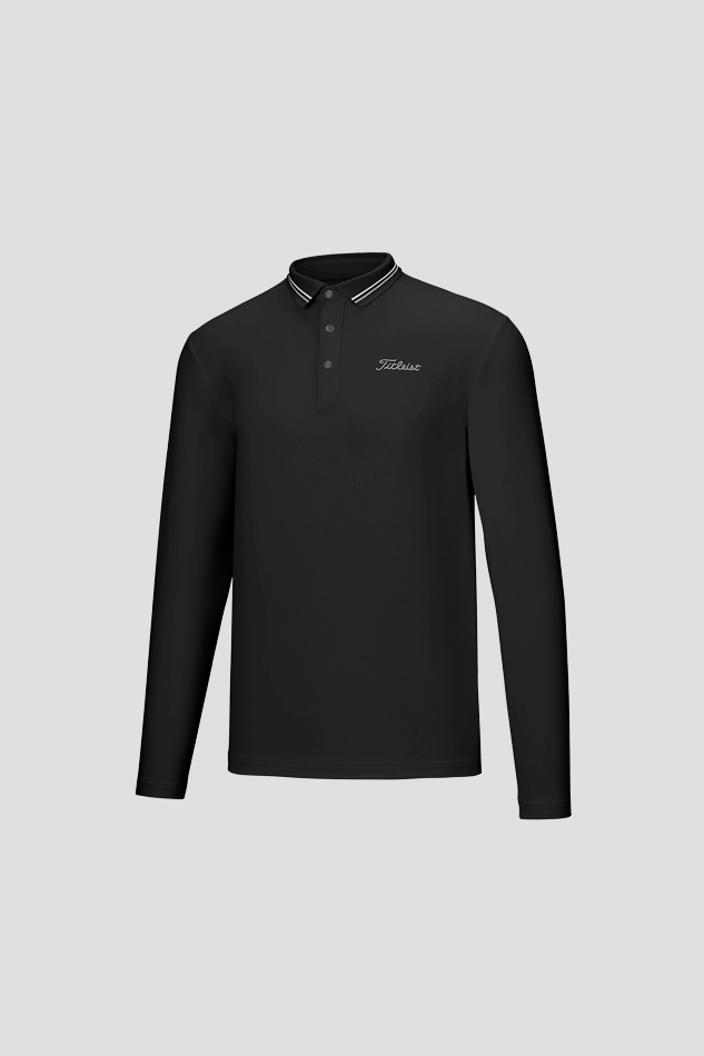 BASIC LS POLO SHIRT-BLACK