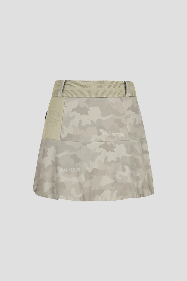 WOMEN SHADOW CAMO HIVE SKIRT-KHAKI